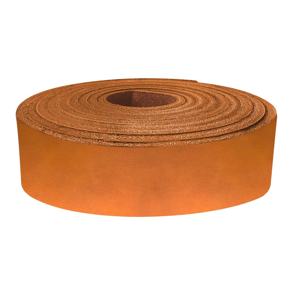 ELW 5-6 oz (2-2.4mm) Latigo Leather Belt Grade Straps | Size: 1"x50" (2.5x127cm) | Bright Yellow Brown | Full Grain Cowhide, Heavy Duty Holsters, Sheathes, Harness, Saddle, Guitar Straps, Crafts