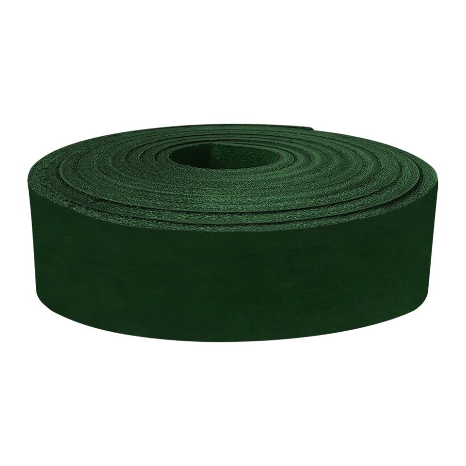 ELW 5-6 oz (2-2.4mm) Latigo Leather Belt Grade Straps | Size: 4"x84" (10.2x213cm) | Forest Green | Full Grain Cowhide, Heavy Duty Holsters, Sheathes, Harness, Saddle, Guitar Straps, Crafts