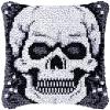 Latch Hook Kits Square Pillowcase Kits Skull Skeleton Latch Hook Cushion Throw Pillow Embroidery Craft Kits for Beginner DIY Latch Hook Rug Kit with Printed Canvas Hobby & Craft 43x43cm view 1