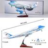 18.5" 1:150-Scale Model Jet Model Airplane Air Force One B747 with Wheels Model Collectibles Resin Airplane Models Plane Models Diecast for Collection Or Gift Ornament,B747 led view 3