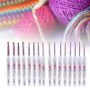 Crochet Hooks, 16Pcs Crochet Hook Set 1 to 6mm Kit Ergonomic Hook Set with Blue and White Porcelain Flower Pattern for Knitting Ergonomic Handle Needles (Pink) view 3