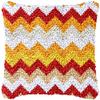 Thanksgiving Day Wave Stripes Latch Hook Kits Pillow Crochet Yarn Rug Pre-Printed Cushion Needlework Pillowcase Hook and Latch Kit Home Sofa Decoration 43x43cm(5) view 1