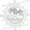Sunset and Palm Trees Compass Rose Vinyl Decal, Nautical Sticker Decal for Car Hood Auto Body Side Door Waterproof Vinyl Stripe Decal Off-Road Vehicles (White, 12" x 12") view 1