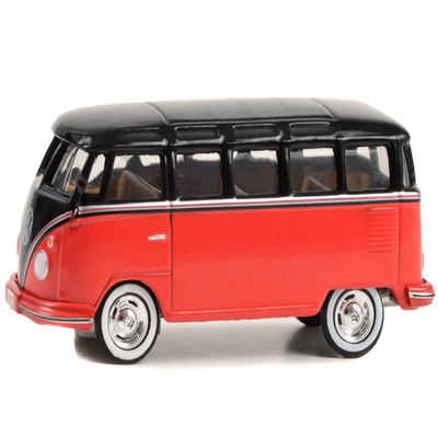 1956 23 Window Microbus (Lot #1438.1) Barrett Jackson Red and Black with Tan Interior Scottsdale Edition Series 12 1/64 Diecast Model Car by Greenlight 37290B