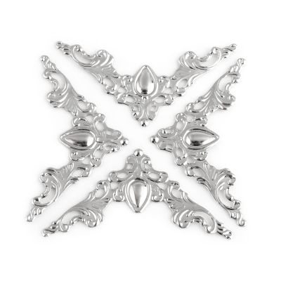 20pcs Antique Corner Protectors, Metal Book Corner Protector, Vintage Antique Book Scrapbooking Decorative Corner for Book Furniture Dressers Jewelry Boxes(White)