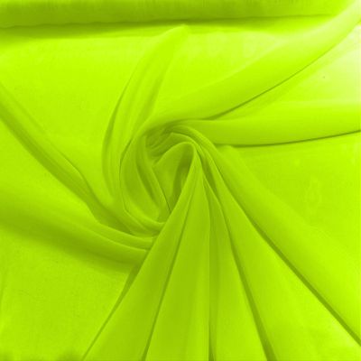 New Creations Fabric & Foam Inc 58/60" Wide 100% Polyester Soft Light Weight, Sheer, See Through Chiffon Fabric/Bridal Apparel | Dresses | Costumes/Backdrop (3 Yards, Neon Yellow)