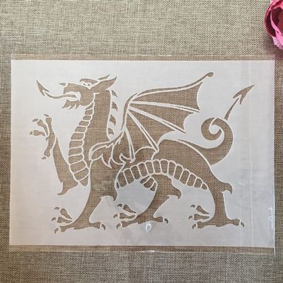 Reusable Stencils for Painting on Wood,A4 29cm Welsh Dragon Drawing Art Template for Scrapbooking Reusable Stencils Wall Dcor