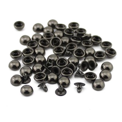 ECYC Ltd 100 Sets 8mm Round Head Rivet Studs Mushroom Rivets Leather Craft Rivets Metal Dome Rivets Rapid Rivets for DIY Craft Leather Belt Clothing Wallet Handbag Repairs and Decoration, Gun Black