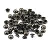 ECYC Ltd 100 Sets 8mm Round Head Rivet Studs Mushroom Rivets Leather Craft Rivets Metal Dome Rivets Rapid Rivets for DIY Craft Leather Belt Clothing Wallet Handbag Repairs and Decoration, Gun Black view 1