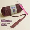 Mooaske 2 Pack T-Shirt Crochet Yarn for DIY Knitting Crochet Cloth Blanket Bag Dolls - 400g Chunky Thick Yarn for Crocheting with Polyester-Spandex Blend Elastic Fabric (White) view 3