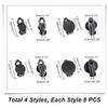 UNICRAFTALE 32Pcs 4 Styles Stainless Steel Clip-On Earring Findings Sets Metal Flat Round Blank Clip-on Earring Black Hypoallergenic Clip-On Earring Converter Earring Pads for Earring Making view 4