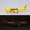 AZIZAT 17.5" 1:80-Scale Model Jet Airplane Spirit A320 with Wheels, LED Lights (Touch/Vocal Activation), Collectible Gift for Hobbyists, Collectors, Aviation Enthusiasts, Ages 6+ view 1