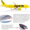 AZIZAT 17.5" 1:80-Scale Model Jet Airplane Spirit A320 with Wheels, LED Lights (Touch/Vocal Activation), Collectible Gift for Hobbyists, Collectors, Aviation Enthusiasts, Ages 6+ view 3