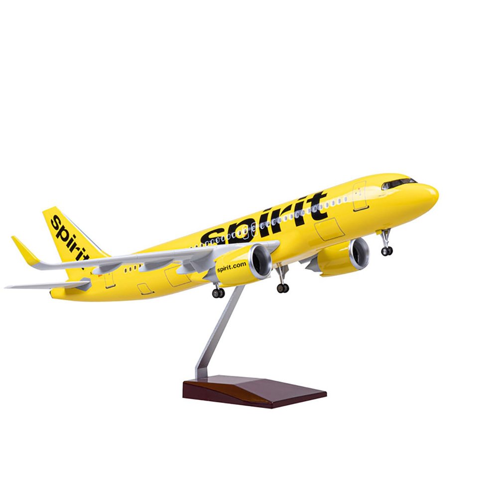 17.5" 1:80-Scale Model Jet Model Airplane Spirit A320 with Wheels Model Collectibles Resin Plane Models Diecast for Collection Gift Ornament,Spirit a320