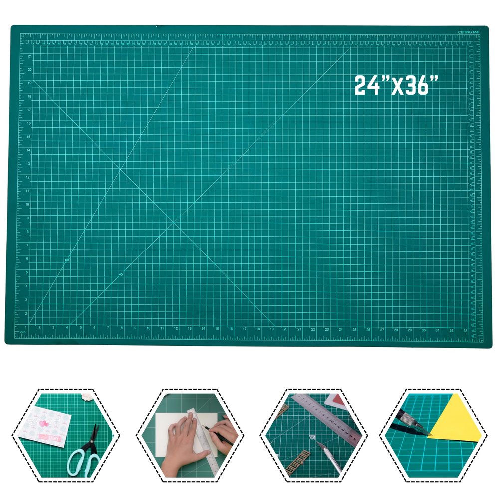 ARTIST'S BEST 24" x 36" (61 x 91.4 cm) Green Cutting Mat | Self-Healing Surface | Inch & Millimeter Grid Lines | 60 & 45 Angles | Rotary Cutting Sewing Mat for Craft, Fabric, Scrapbooking