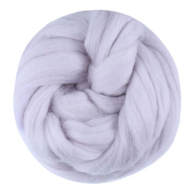 3.53oz Wool Roving, Fiber Roving Wool Top, Needle Felting Supplies, Pure Wools, Chunky Yarn, Spinning Wools for Needle Felting Wet DIY Hand Spinning (Grey)
