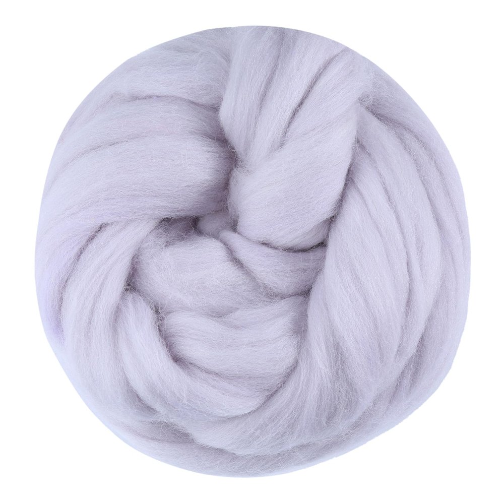 3.53oz Wool Roving, Fiber Roving Wool Top, Needle Felting Supplies, Pure Wools, Chunky Yarn, Spinning Wools for Needle Felting Wet DIY Hand Spinning (Grey)