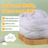 3.53oz Wool Roving, Fiber Roving Wool Top, Needle Felting Supplies, Pure Wools, Chunky Yarn, Spinning Wools for Needle Felting Wet DIY Hand Spinning (Grey) view 3