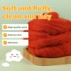 3.53oz Wool Roving, Fiber Roving Wool Top, Pure Wool, Chunky Yarn, Spinning Wool Roving for Needle Felting Wet Felting DIY Hand Spinning (red-Brown) view 3