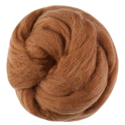 3.53oz Wool Roving, Fiber Roving Wool Top, Pure Wools, Chunky Yarn, Spinning Wool Roving for Needle Felting Wet Felting DIY Hand Spinning (Wood Brown)