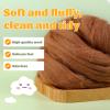 3.53oz Wool Roving, Fiber Roving Wool Top, Pure Wools, Chunky Yarn, Spinning Wool Roving for Needle Felting Wet Felting DIY Hand Spinning (Wood Brown) view 3