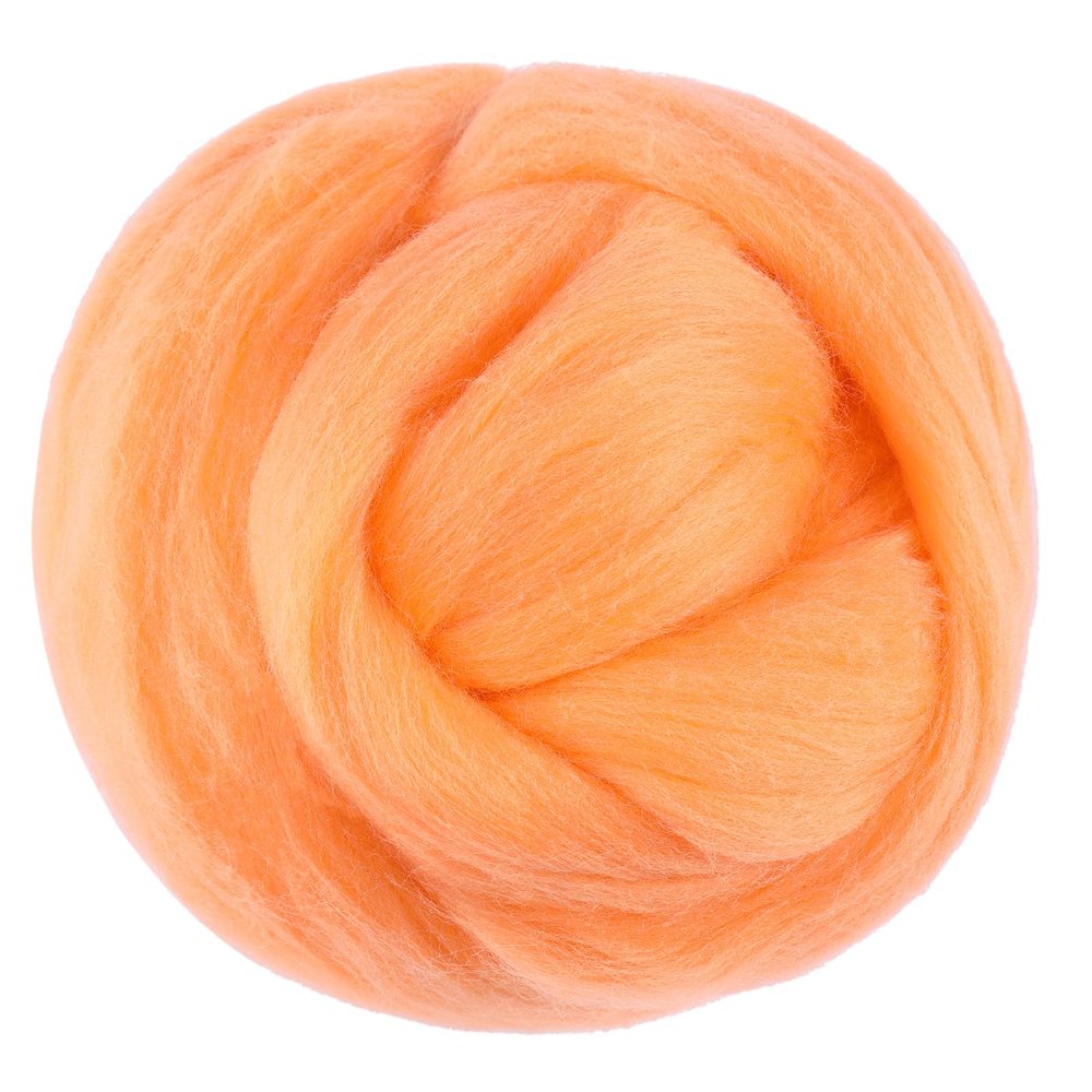 3.53oz Wool Roving, Wool Felting Supplies, Pure Wools, Chunky Yarn, Spinning Wool Roving for Needle Felting Wet Felting DIY Hand Spinning (Dark Orange)