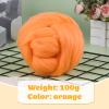 3.53oz Wool Roving, Wool Felting Supplies, Pure Wools, Chunky Yarn, Spinning Wool Roving for Needle Felting Wet Felting DIY Hand Spinning (Dark Orange) view 2