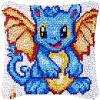 Latch Hook Kits Square Pillowcase Kits Little Baby Blue Dragon Latch Hook Cushion Rug Throw Pillow Mat Embroidery Craft Kits for Beginner with Printed Pattern Canvas Home Decor 43x43cm view 1