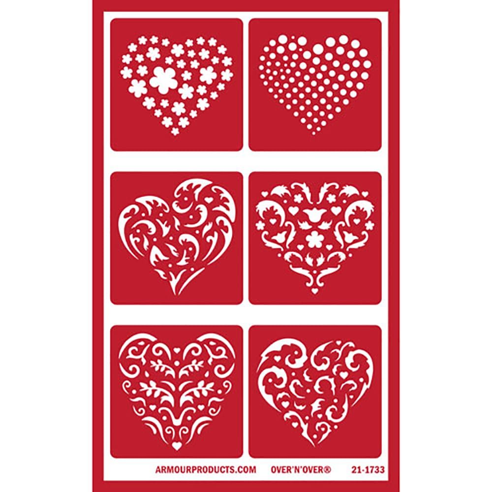 Etching Stencil Floral Hearts, for Glass & Ceramics