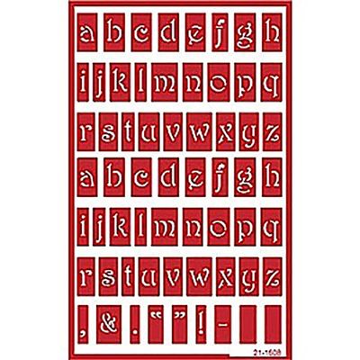 Etching Stencil Lowercase Alphabet, for Glass & Ceramics