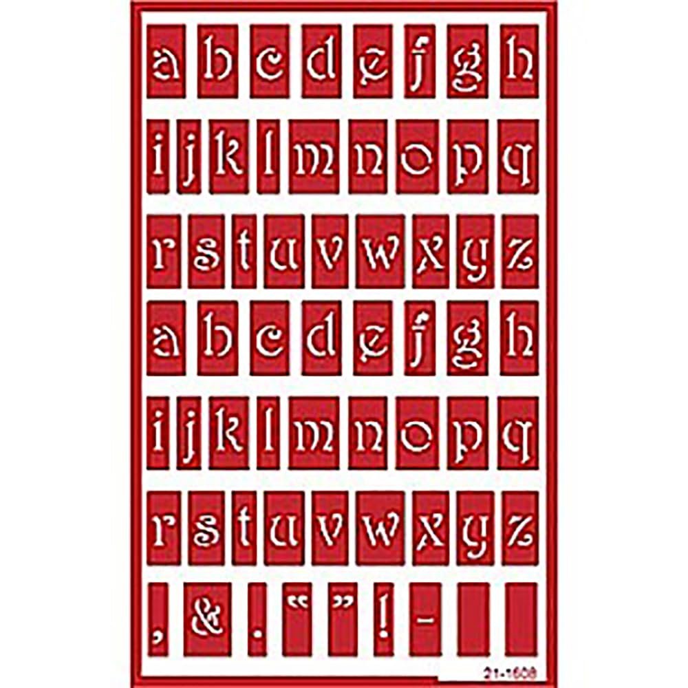 Etching Stencil Lowercase Alphabet, for Glass & Ceramics