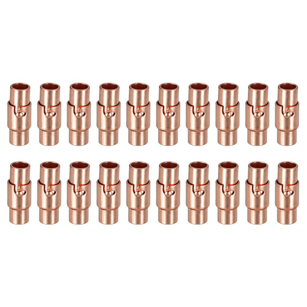 Uxcell Leather Cord End Clasp, 20pcs 4mm Hole Leather Clasps, Rose Gold