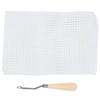 Knitting Mesh Cloth, Crocheting Carpet Rug Knitting Mesh Cloth, Cushion Carpet Mat Mesh Cloth Accessory Tools for DIY Hand Made, Household (Mesh Cloth 50cm + Wooden Handle view 1