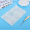 Knitting Mesh Cloth, Crocheting Carpet Rug Knitting Mesh Cloth, Cushion Carpet Mat Mesh Cloth Accessory Tools for DIY Hand Made, Household (Mesh Cloth 50cm + Wooden Handle view 2