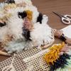 Knitting Mesh Cloth, Crocheting Carpet Rug Knitting Mesh Cloth, Cushion Carpet Mat Mesh Cloth Accessory Tools for DIY Hand Made, Household (Mesh Cloth 50cm + Wooden Handle view 3