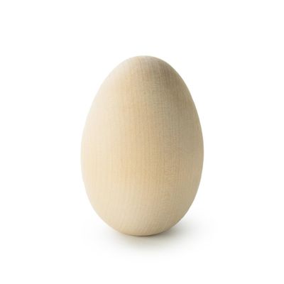 100 Pcs, 3-1/4" Small Wood Goose Eggs 3-1/4" Tall X 2-3/16" Wide Egg Has Flat Bottom for Standing