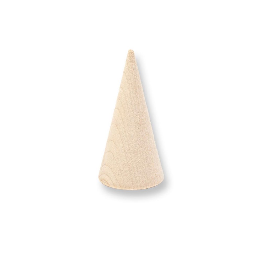100 Pcs, Solid Wood Cone 1-1/2" Base Diameter X 3" Tall Dimensional Cone