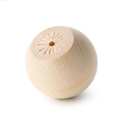 100 Pcs, 2" Wide Ball Knobs/Wooden Doll Heads Flat 1-3/16" W/ 3/16" Hole Use Ks1250 Threaded Screws