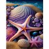CoHraeu 5D Diamond Painting Kits for Adults, Beach Diamond Art Kits, DIY Full Drill Fantasy Sea Shells Starfish Paint with Diamonds, Gem Art for Home Wall Decor 16x24 inch view 1
