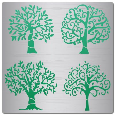 GORGECRAFT 6.3 Inch Tree of Life Metal Stencil Leaf Painting Reusable Templates Leaves Pattern Stencils Decoration Template Stainless Steel Journal Tool for Painting Wood Burning Pyrography Engraving