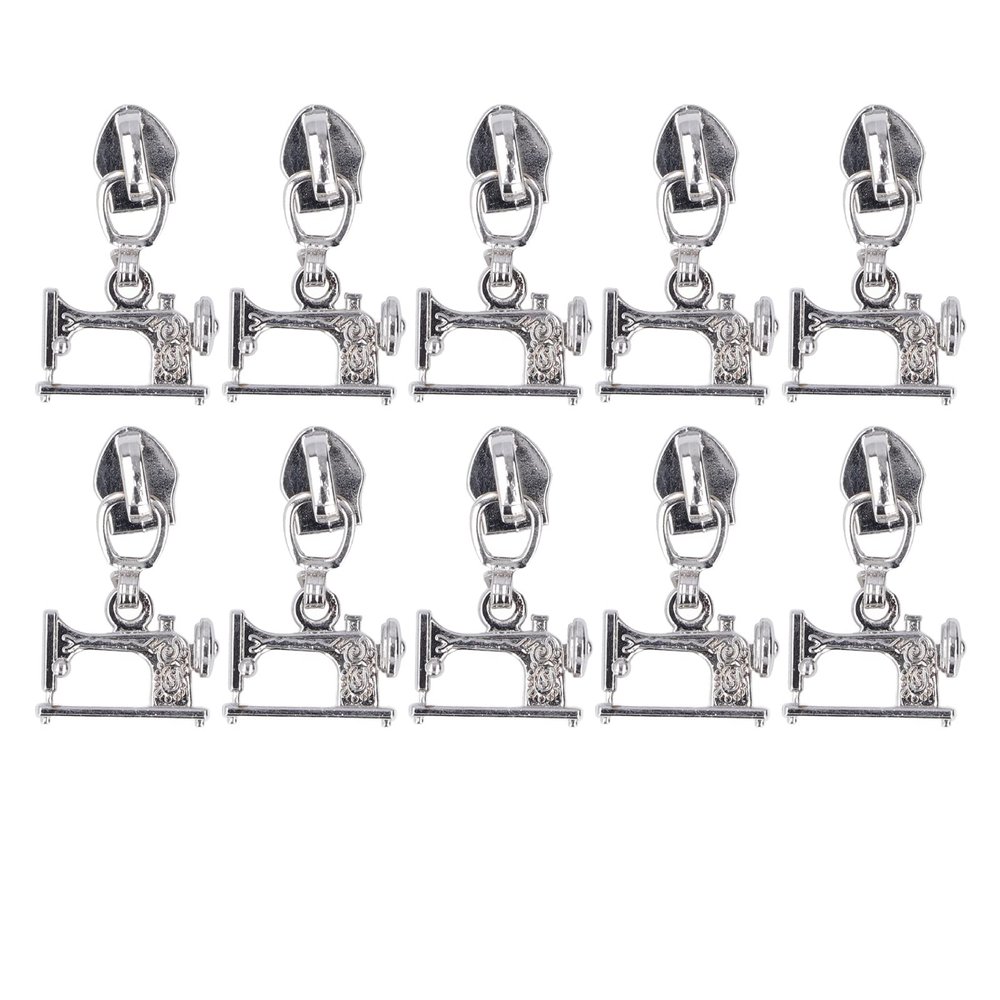 10 Pcs Zipper Pull, Zinc Alloy Sewing Machine Metal Zipper Pulls Jacket Crafts Handbags Luggage Zipper Head for Luggages Purses Bags Bulk(#6)
