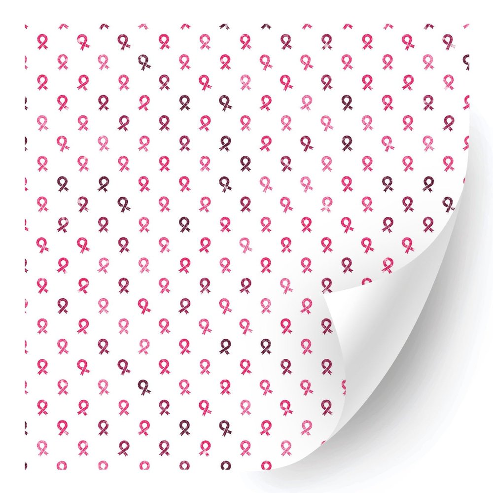 HTV4U Glitter Breast Cancer Awareness Patterned Heat Transfer Vinyl (Tiny Pink Ribbon, 12" x 1 Yard) - Printed Iron on Vinyl, Heat Press Paper for T-Shirt, DIY Craft