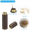 PATIKIL 0.7" OD Wooden Sewing Needle Storage Holder, 3 Pcs Portable Embroidery Needle Pin Toothpick Storage Tube Case Box for Hand Craft Knitting, Dark Brown view 4