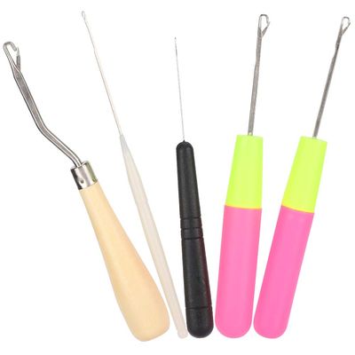 5Pcs Latch Hook Tool Set, Different Sizes Bent Tongue Crochet Needle Kit, DIY Knitting Tool, DIY Supplies, Crochet Needle Hook for Rug Making and Art Crafts