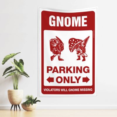 Decor for Man Cave Gnome Parking Only Tapestry Decor for Man Cave Tapestry for Walls (Size : 75X100CM)