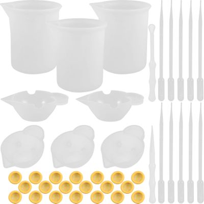 EXCEART 1set Silicone Resin Mixing Cups Set Jewelry Making Tools Silicone Measuring Cups for Accurate Epoxy Resin Crafting and Reusable