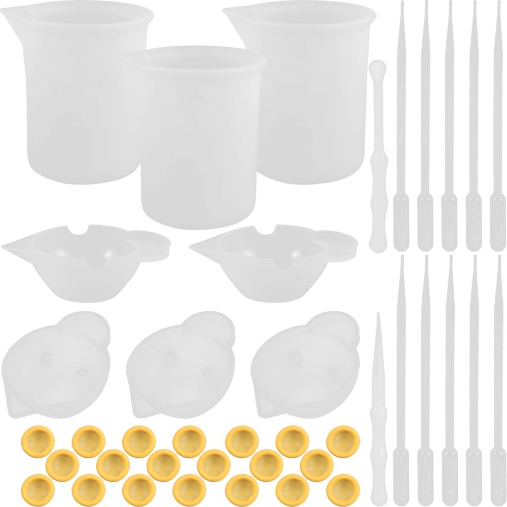 EXCEART 1set Silicone Resin Mixing Cups Set Jewelry Making Tools Silicone Measuring Cups for Accurate Epoxy Resin Crafting and Reusable