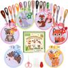Caydo 6 Pieces Cross Stitch Kit for Kids Embroidery Kits with Woodland Animal Patterns Needlepoint Kit Kids with Instructions for DIY Key Chain, Backpack Charms, Ornaments and Needle Craft view 1