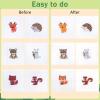 Caydo 6 Pieces Cross Stitch Kit for Kids Embroidery Kits with Woodland Animal Patterns Needlepoint Kit Kids with Instructions for DIY Key Chain, Backpack Charms, Ornaments and Needle Craft view 3