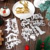 Whaline 9Pcs Christmas Nativity Metal Die Cuts Nativity Scene Steel Cutting Dies Embossing Stencils Templates for DIY Crafts Card Making Scrapbook Photo Album Stamp Decor view 3